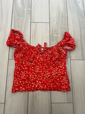 Reformation Red Floral Top!